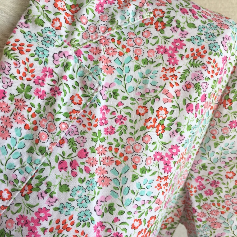Vintage 70s OS Cotton Floral Printed Day Dress - Picture 2 of 8